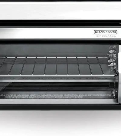 Black+Decker SpaceMaker Under-Cabinet Toaster Oven, Digital Controls, Black/Stainless Steel, Fits 9-Inch Pizza & 4 Slices