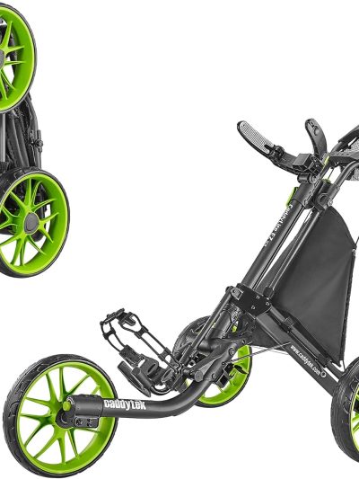 3-Wheel Foldable Golf Push Cart With Foot Brake - CaddyLite EZ V8