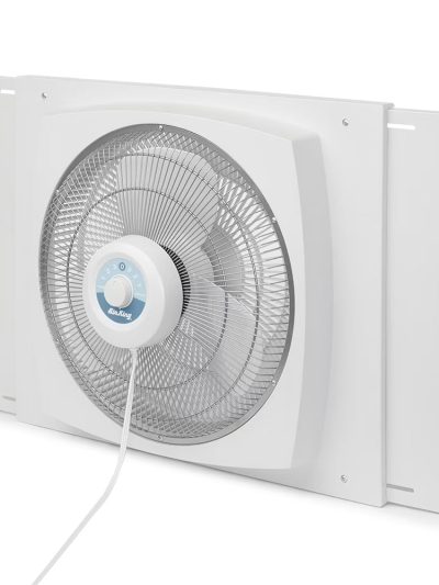 Air King Storm Guard 16 Inch 3-Speed Window Fan, White - 1/16 HP