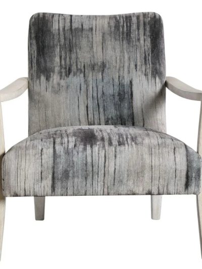 Bailey Street Home Gate House Mews 31 inch Accent Chair Charcoal/Gray/Blue Chenille/Natural Off-White Finish - 208-Bel-4361897