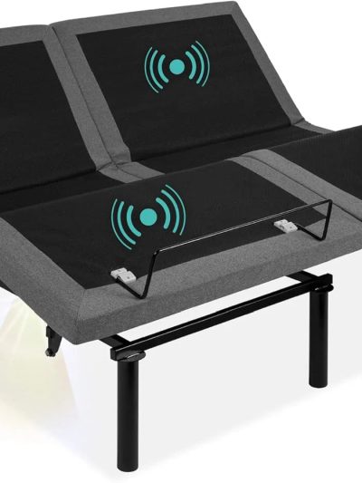 Best Choice Products Adjustable Twin XL Bed Frame With Wireless Remote, Nightlight, Massager, 2 USB Ports
