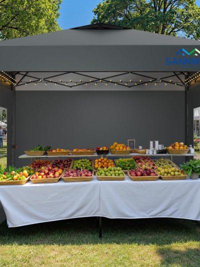 10x10 Commercial Pop-Up Canopy Tent With 3 Sidewalls - One Person Setup