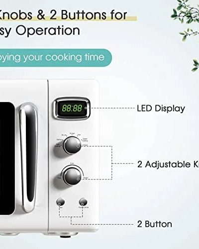 ARLIME Retro Countertop Microwave Oven, 900W 0.9 Cu.Ft - 19.5in x 14in x 11in