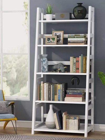 5-Tier Ladder Bookshelf Bookcase With 5 Shelves