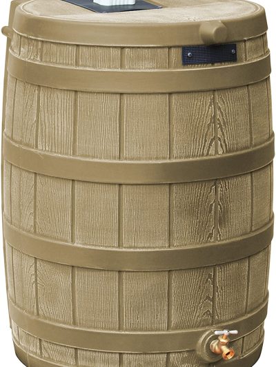50-Gallon Outdoor Plastic Rain Barrel