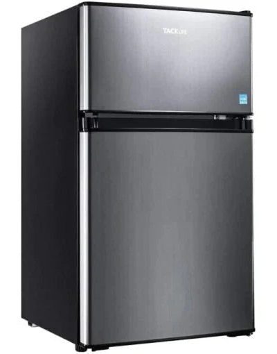 3.1 Cu. Ft. 2-Door Compact Refrigerator With Freezer, LED Light And Crisper Drawer