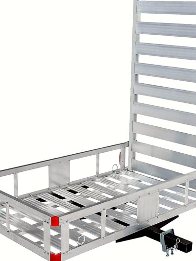 Aluminum Hitch Mount Cargo Carrier With 47 Inch Long Ramp, 1 Pack - 80779