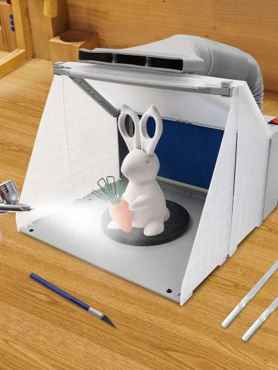 Airbrush Spray Booth Kit With LED Light, Filter Hose And Spray Guns For Model Painting