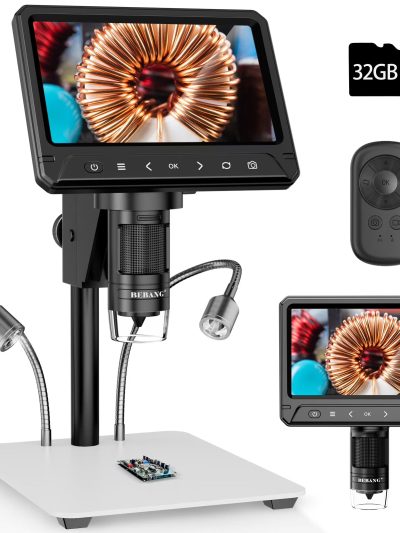 BEBANG LCD Digital Microscope, 7 inch 50X-1200X With 32GB TF Card