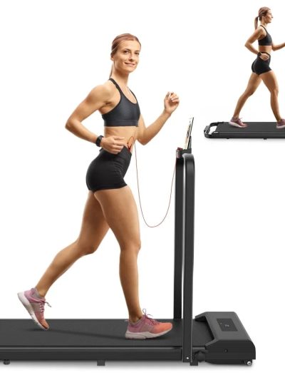 Bigzzia 2-in-1 Under Desk Treadmill, 2.5HP, 6.25MPH, 265 Lb
