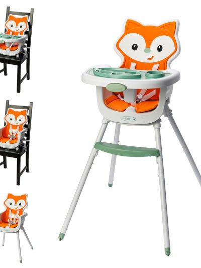 4-in-1 Convertible High Chair And Booster - Fox Theme