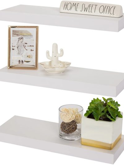 16 Inch Floating Wall Shelves, 3 Pack