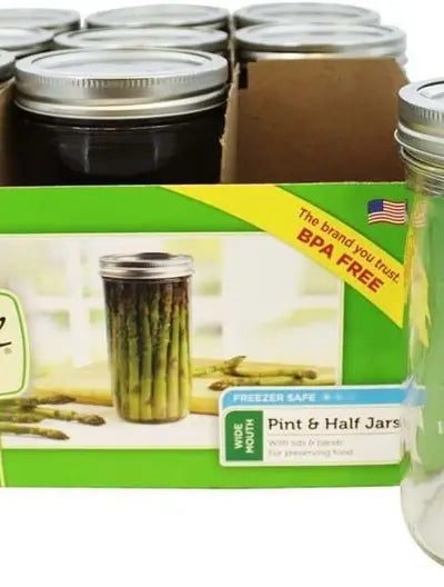 Ball Wide Mouth Glass Mason Jars 24 Oz 9 Pack - 65500