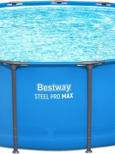 Bestway Steel Pro MAX Round Above Ground Pool, 15 ft x 48 in, Blue - Steel Pro MAX