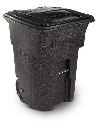96 Gal. Brownstone Trash Can With Quiet Wheels And Lid