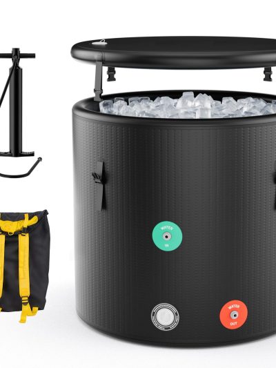 79 Gal Inflatable Ice Bath Tub With Lid And Pump