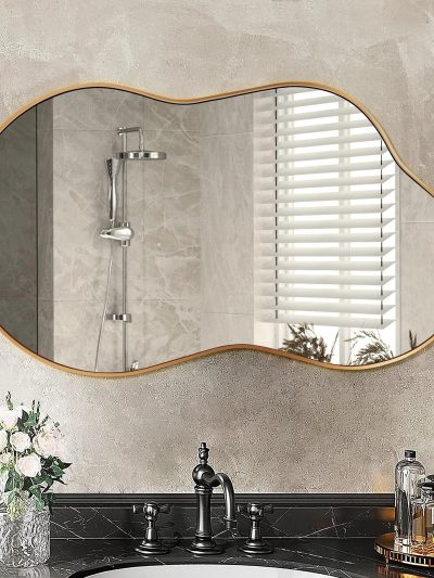 Asymmetrical Irregular Wall Mirror, 20x36, 24x36, Or 26x46, Gold, Black, Or Silver