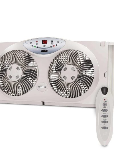 BIONAIRE Twin Reversible Airflow Window Fan With Remote Control - 8.5
