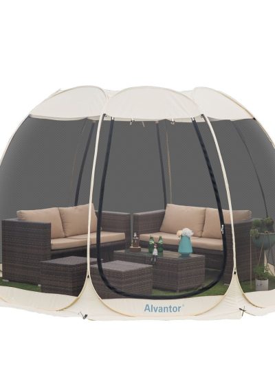 Alvantor Screen House Camping Instant Canopy 12 ft x 12 ft - Beige