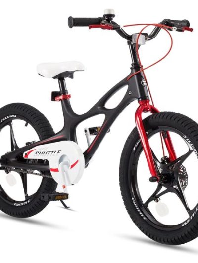 18 Inch Magnesium Alloy Kids Bike With Dual Disc Brakes, Lightweight Frame, Black