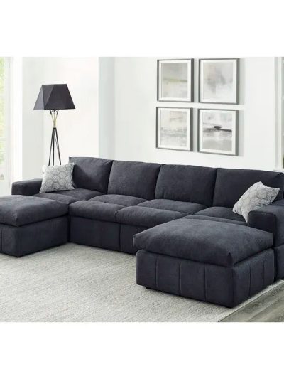 134in Wide Reversible Modular Sectional With Ottoman