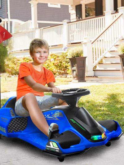 Aosom 12V Electric Drifting Go Kart With Slow Start, Music And Lights