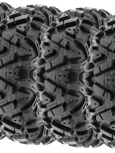 ATV UTV All-Terrain Replacement Tires Set Of 4, 25x8-12 Front And 25x10-12 Rear