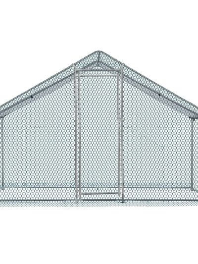 10 x 10 ft Metal Chicken Coop Walk-In Poultry Cage With Waterproof Cover