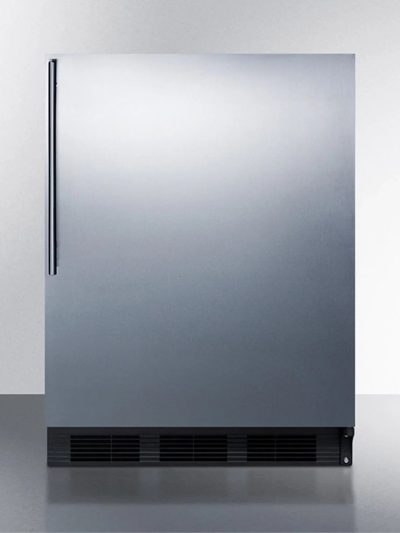 ADA Compliant Built-In Undercounter All-Refrigerator, 32 in Height, 5.5 cu. ft., Stainless Steel Wrapped Door, Black Cabinet