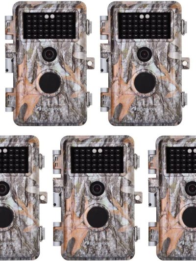 5-Pack Game & Deer Trail Cameras, 16MP 1920x1080P Video, Camo
