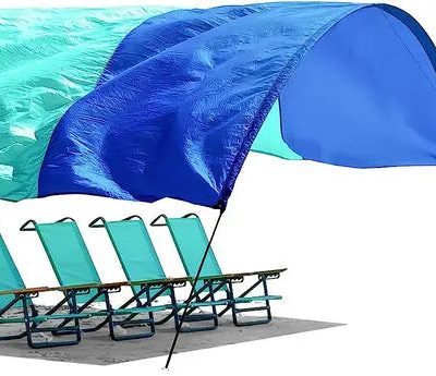 Beach Awning UV-Resistant Shade Solution, 4 lbs, Recycled Plastic