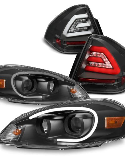 AKKON Projector Headlamps And LED Tail Lamps for 06-13 Impala and 14-16 Impala Limited - Black