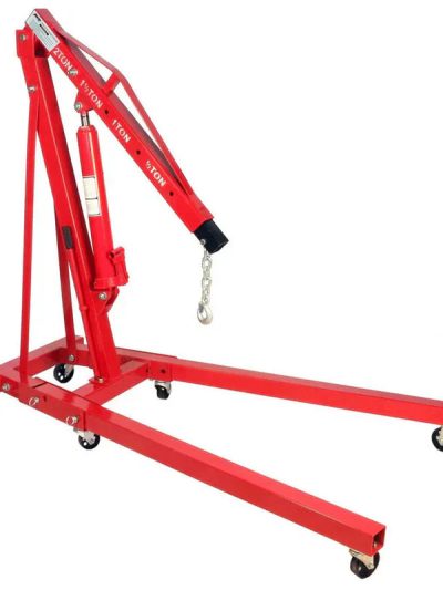 2 Ton Folding Hydraulic Engine Hoist Cherry Picker Shop Crane Lift With 6 Fully Rotating Caster Wheels