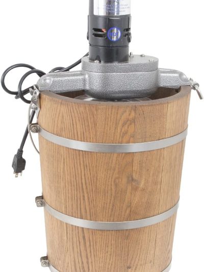 6-Quart White Oak Tub Ice Cream Maker With Electric Motor