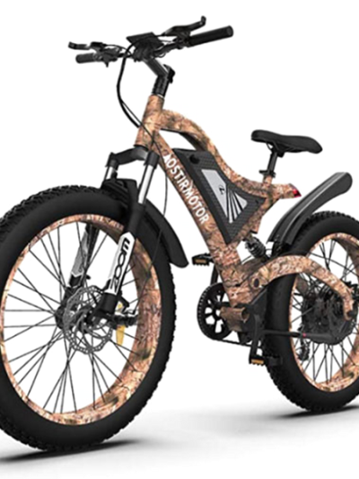 Aostirmotor Electric Mountain Bike, 1500W, 26 Inch Fat Tires, 48V 15Ah Battery, Aluminum Frame