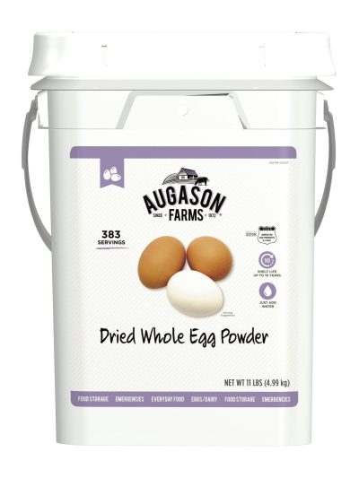 Augason Farms Dried Whole Egg Powder, 11 lb Pail, 383 Servings