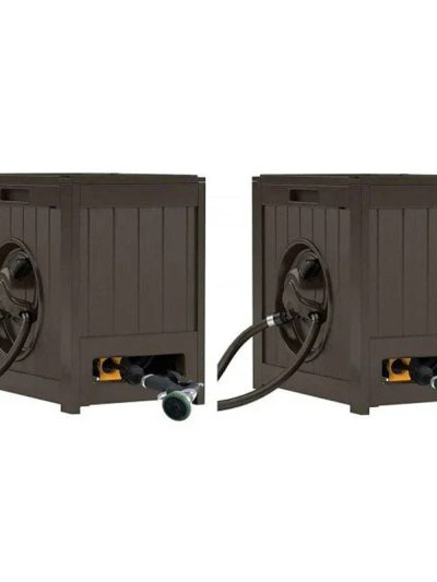 Aquawinder Water Powered Auto Rewind Yard Hose Reel, Java, 125-Foot Capacity - 2 Pack