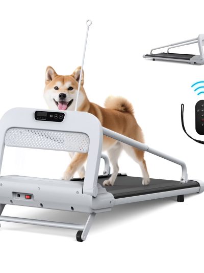 Ambifirner 2 In 1 Dog Treadmill For Small/Medium Dogs, 265 lbs Weight Capacity, Off White