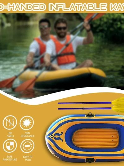 2-Person Inflatable Dinghy Boat, 200kg Capacity, 180x96cm