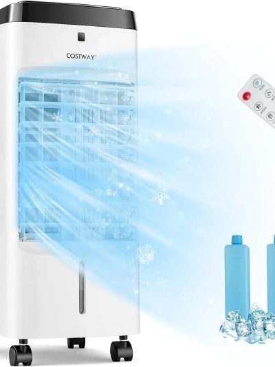 3-in-1 Evaporative Air Cooler With 3.5L Tank, 4 Speeds, Remote Control, 70 Degree Oscillation, 12H Timer