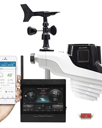 AcuRite Atlas Weather Station With Direct To Wi-Fi Display, Lightning Detection, Black
