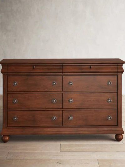 8 Drawer 64in W Double Dresser With Mirror - 80in H x 18in D