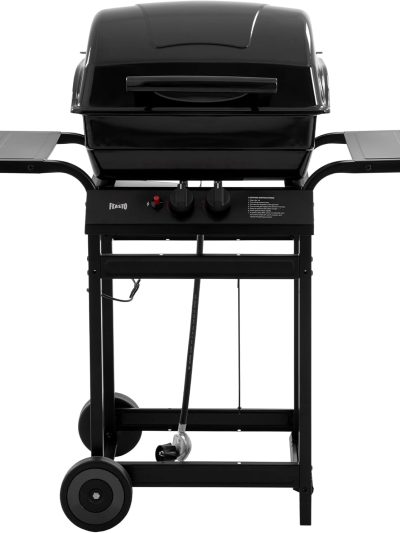 2 Burner Propane Gas Grill, 26,500 BTU, Porcelain-Enamel Body And Lid, 416 Sq. In. - With Warming Rack And Side Tables
