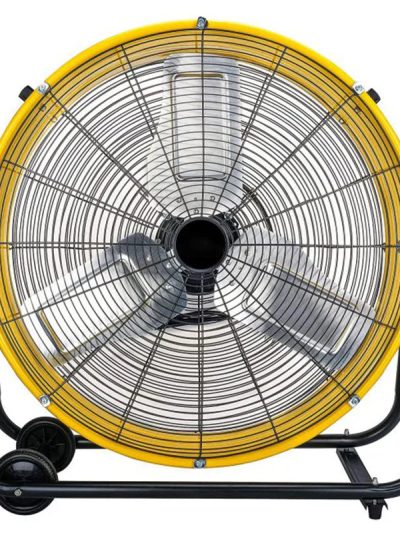 24 Inch Heavy Duty Drum Air Circulator Fan, 3 Speed, Yellow
