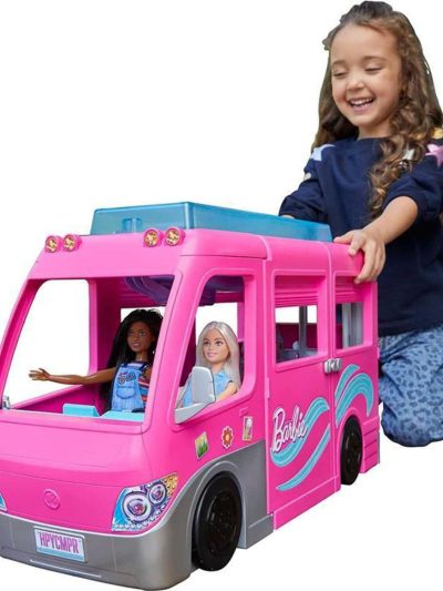 Barbie Dream Camper Van Playset With Pets, Pool, Slide And 60+ Accessories - Ages 3+