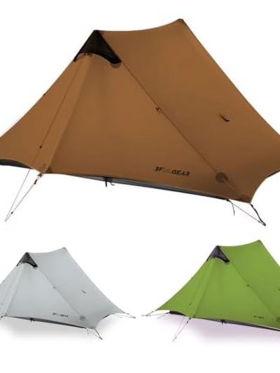 3F UL Gear Ultralight Hiking Tent, Khaki, 2 Person, 4 Season - Lanshan