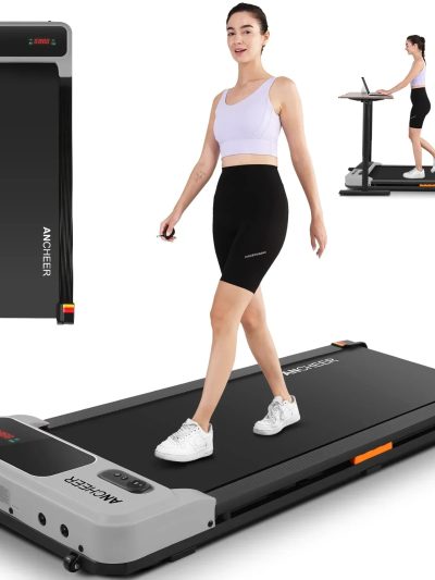 ANCHEER Under Desk Walking Pad Treadmill, 0.6-3.8 MPH, 240 lbs Capacity, 2.5 HP