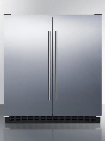 30" Wide Undercounter Frost-Free Side-by-Side Refrigerator-Freezer, Stainless Steel With Locks And Digital Controls