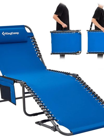 5-Position Adjustable Lay-Flat Outdoor Chaise Lounge Chair