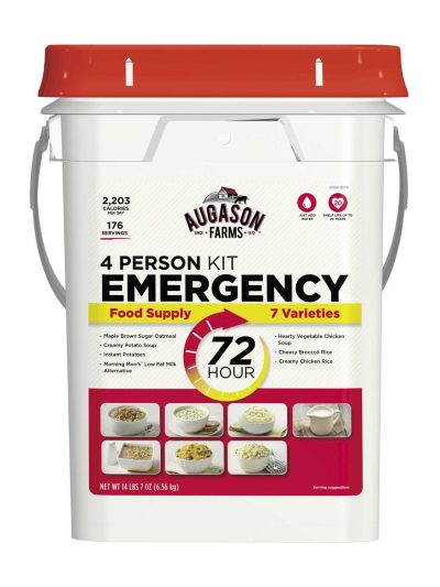 Augason Farms Emergency Food Storage Kit, 72-Hour 4-Person, 4-Gallon, 176 Servings